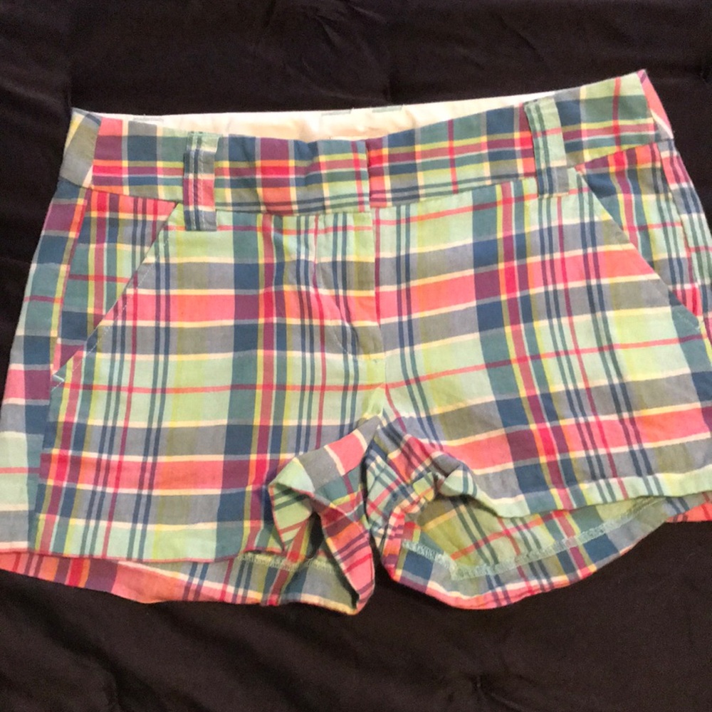 J. Crew Multicolor Plaid Cotton Bermuda Shorts